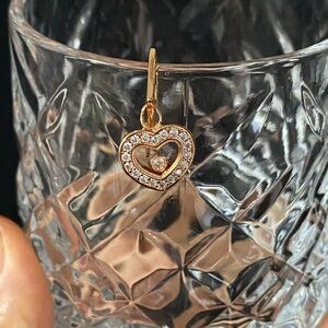 Chopard Gold Heart Earrings with Silver Accents